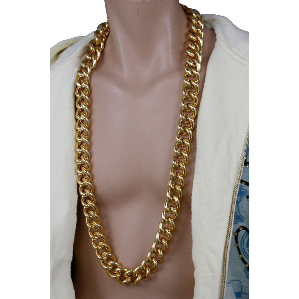 New Men Gold Metal Chain Necklace Fashion Thick Chunky Links Bold Jewelry Strong